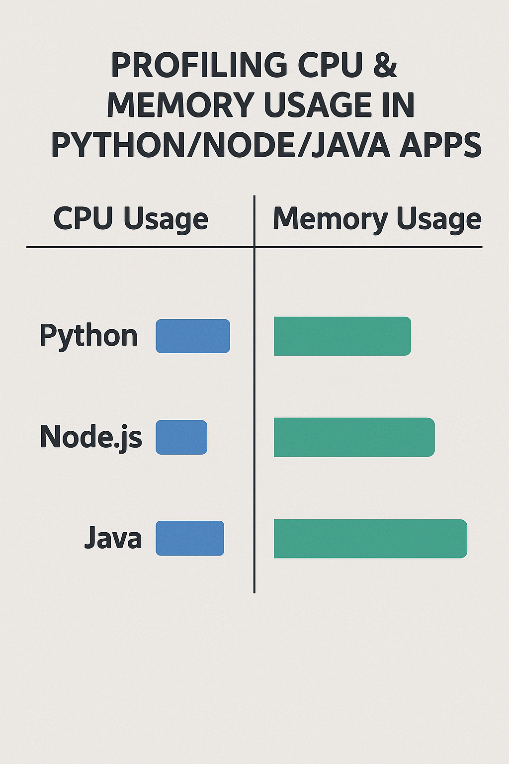 Profiling CPU & Memory Usage in PythonNodeJava Apps