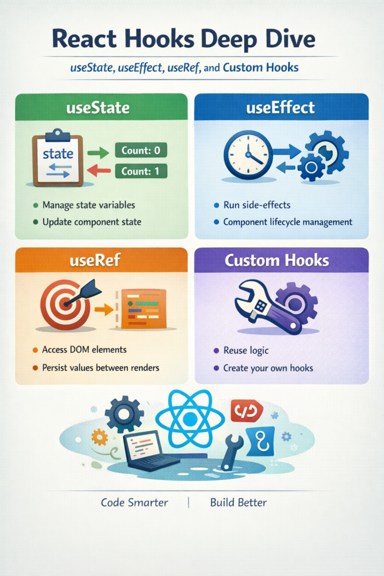 React Hooks Deep Dive useState, useEffect, useRef, and Custom Hooks