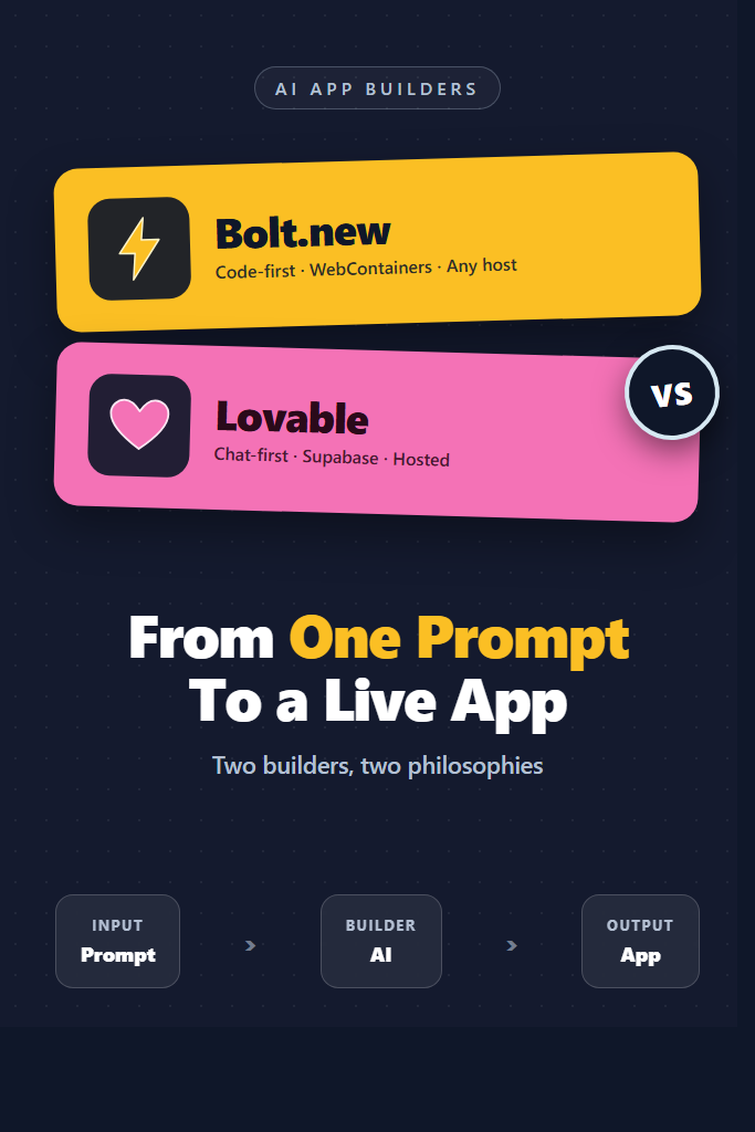 Bolt.new vs Lovable: AI App Builders From a Single Prompt