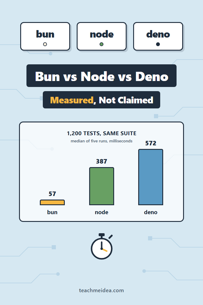 Bun vs Node vs Deno: Install, Boot and Test Times Measured